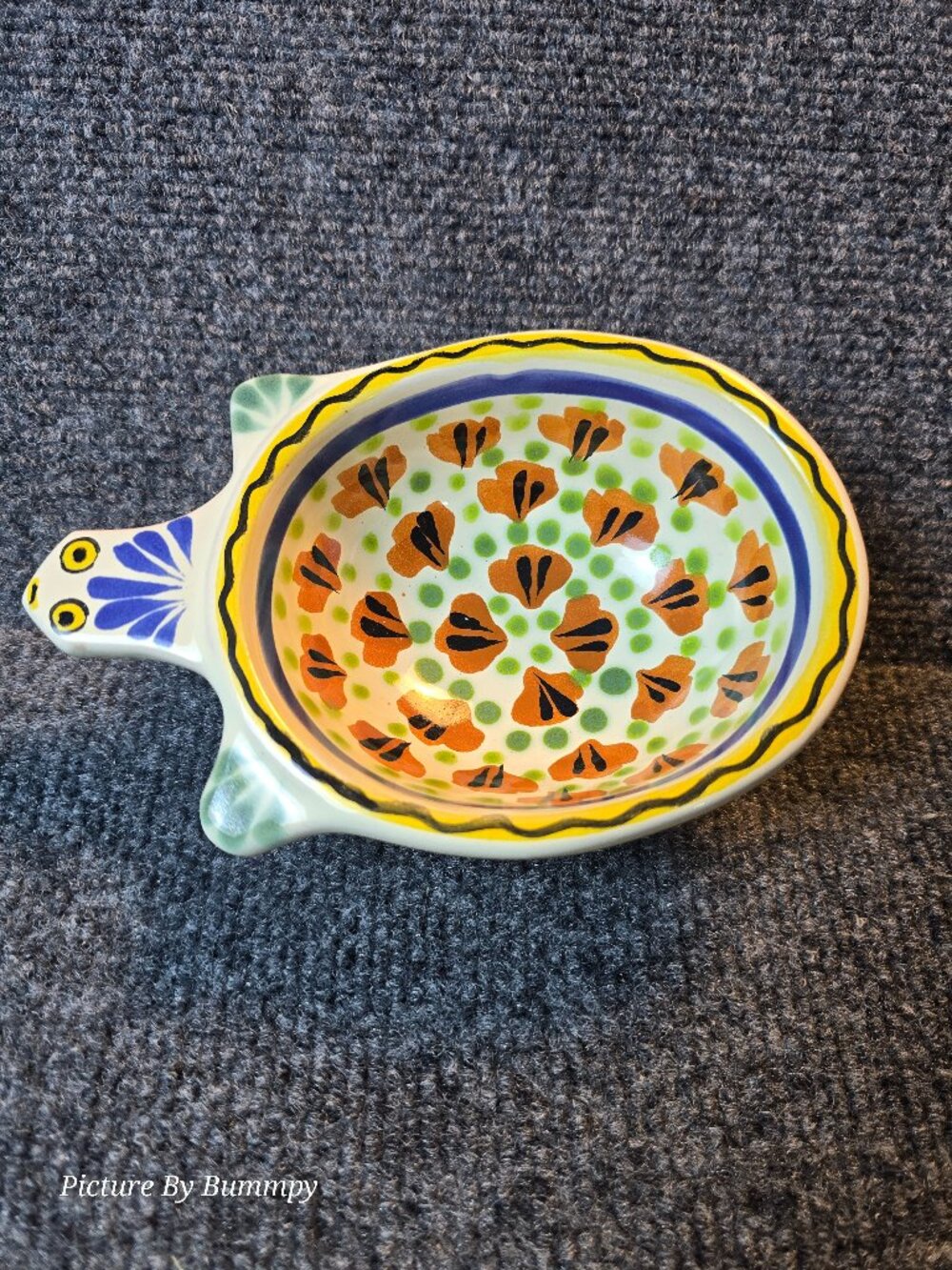 Vintage Gorky Gonzalez Alfarería Tradicional Majolica Turtle Salsa Bowl